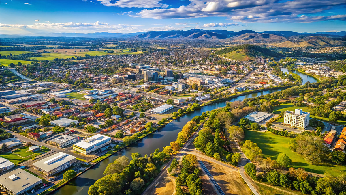 Albury NSW Aerial View